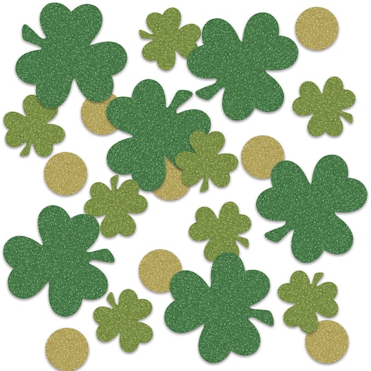 Beistle 1/2oz. Shamrock & Coin Deluxe Sparkle Confetti Packs, 2ct.